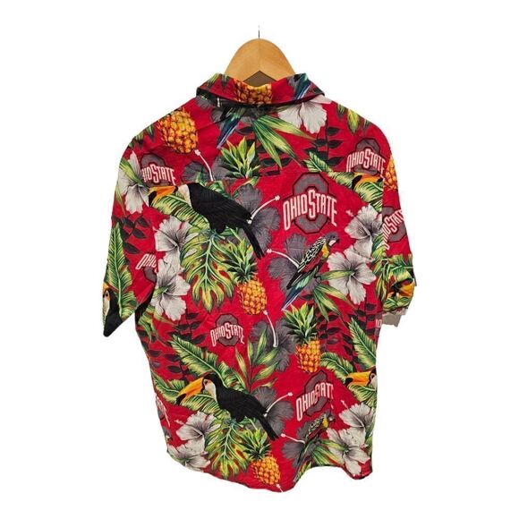 OHIO STATE Buckeyes Hawaiian Short Sleeve Button Down Shirt - Size XL - Picture 2 of 5